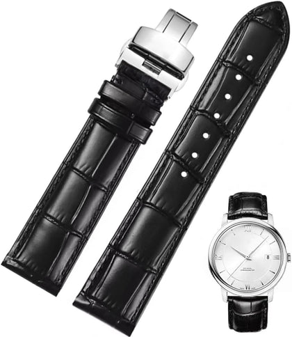 Genuine Leather Watch Bands, Italian Alligator Grain Embossed Watch Straps,Quick Release Replacement Deployment