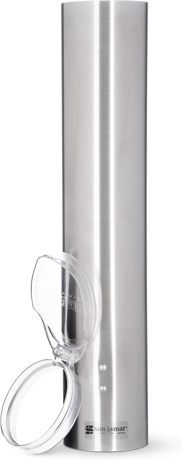 Small Pull-Type Stainless Steel Cup Dispenser, 3-5 oz