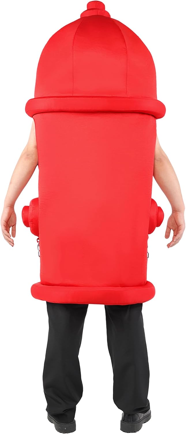 Fire Hydrant Costume Adult Tunic Funny Halloween Party Outfit Men Women | Red pullover onesie for couples DIY fireman