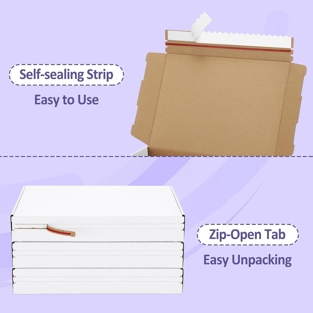 11x8x2 White Shipping Boxes Corrugated Box Mailers - 20 Pack Self Seal Cardboard Shipping Boxes for Small Business