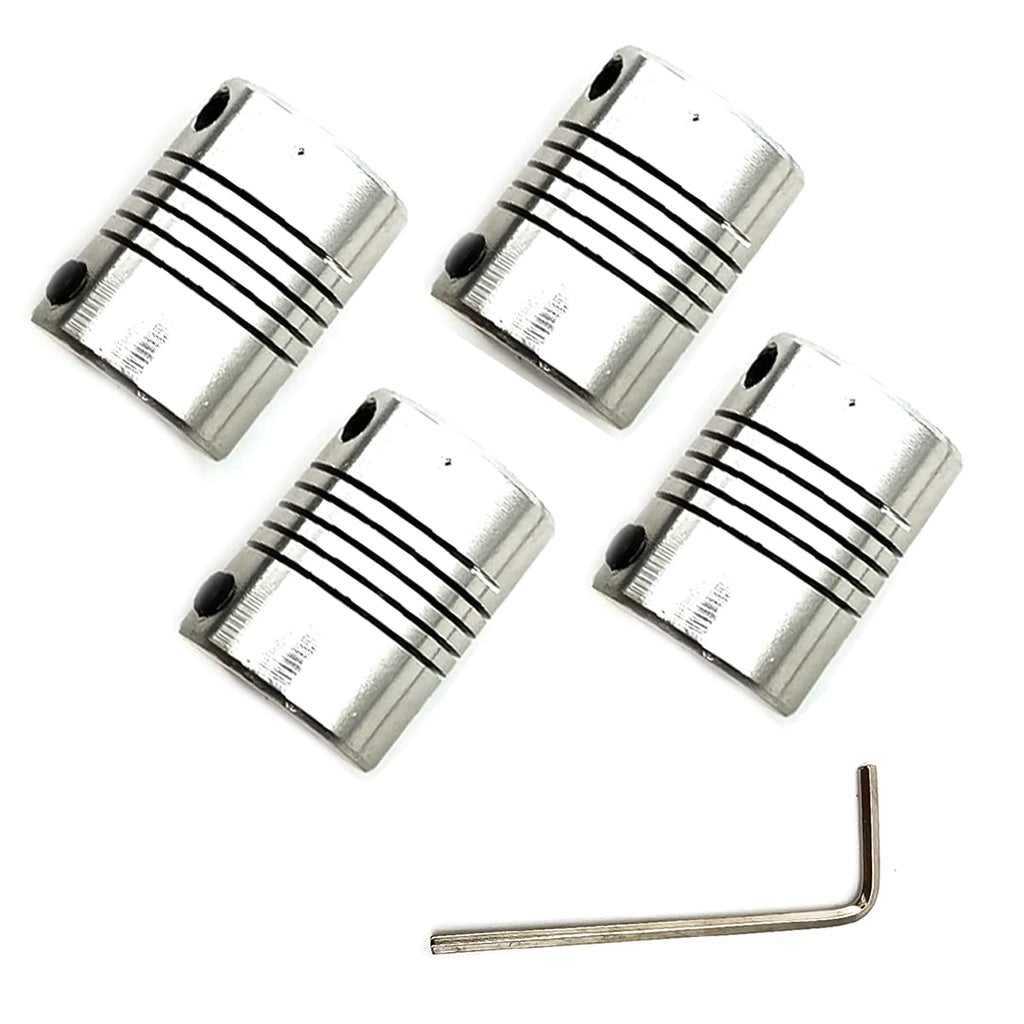 DEVMO 4pcs Flexible Coupling Coupler 5mm to 8mm Shaft Aluminum Casing with Hexagon Wrench for 3D Printer or CNC Machine