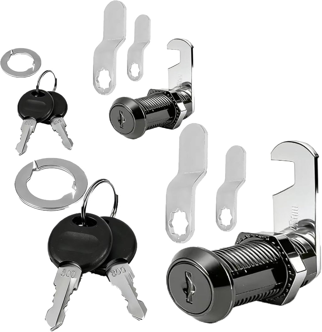 1-1/8"(Black) Cabinet Cam Lock Keyed,for Cabinet Desk Drawers, RV Box, Trailer, Full File Drawer Mailbox RV Storage