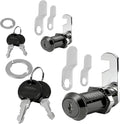 1-1/8"(Black) Cabinet Cam Lock Keyed,for Cabinet Desk Drawers, RV Box, Trailer, Full File Drawer Mailbox RV Storage