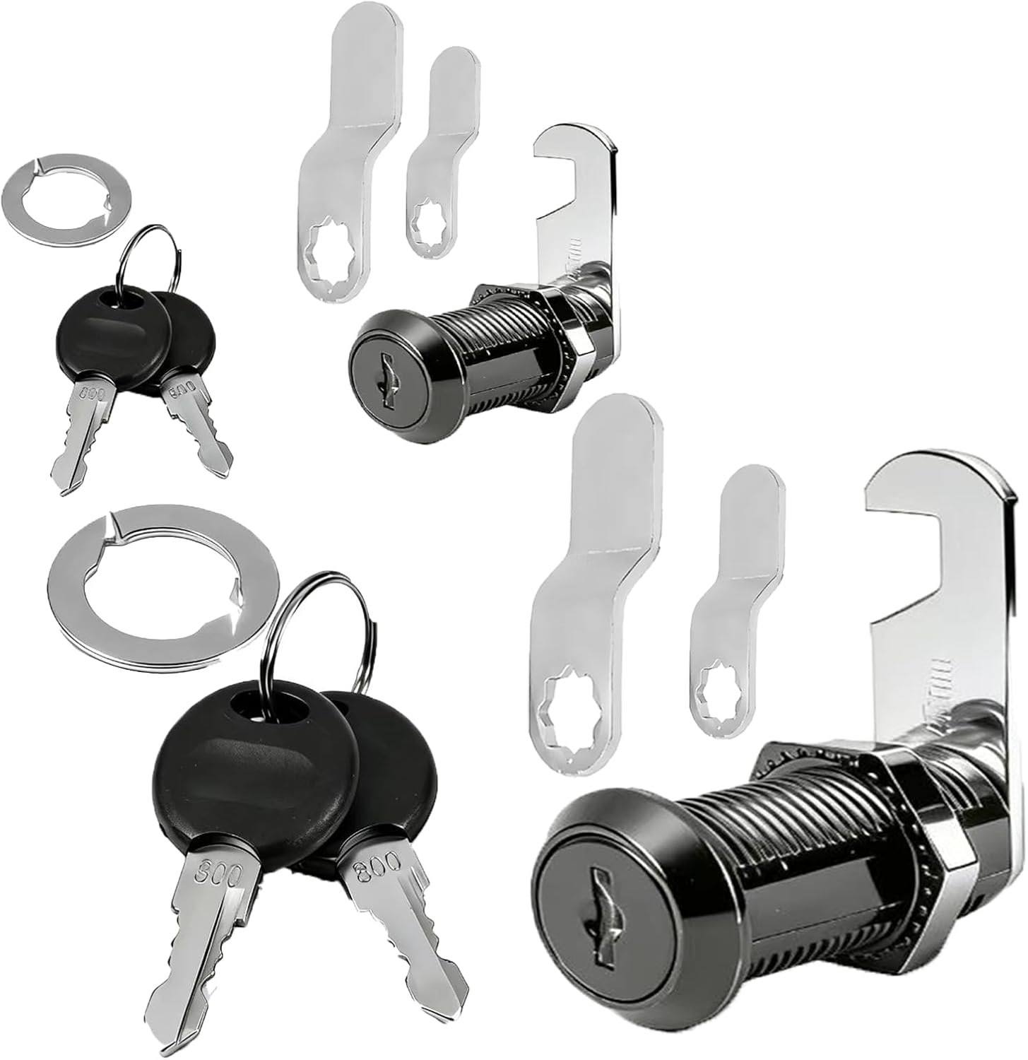 1-1/8"(Black) Cabinet Cam Lock Keyed,for Cabinet Desk Drawers, RV Box, Trailer, Full File Drawer Mailbox RV Storage