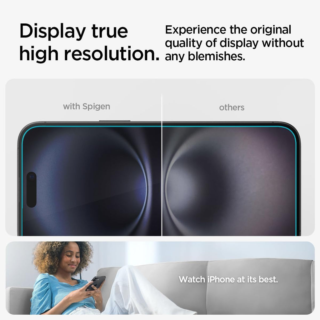Tempered Glass Screen Protector [GlasTR EZ FIT] designed for iPhone 16 / iPhone 15 [2 Pack]