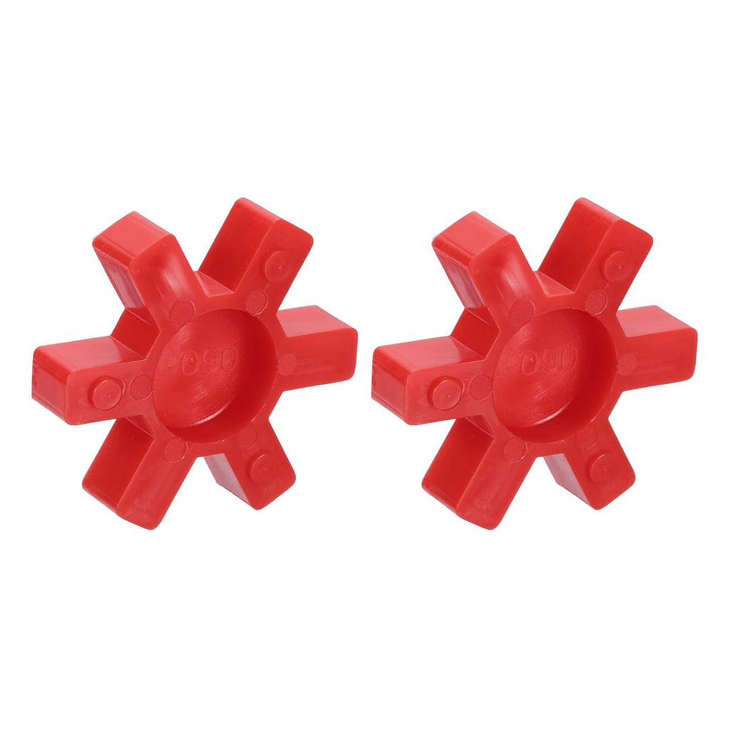 Uxcell 2pcs L090 Jaw Coupling Insert, Urethane Flexible Solid Type Center Insert for L-Jaw Couplings, Red