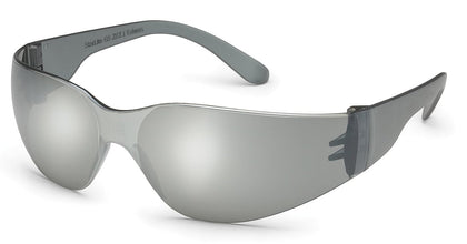 468M UL-Certified StarLite Safety Glasses, Silver Mirror Lens, Gray Temple (Pack of 10)