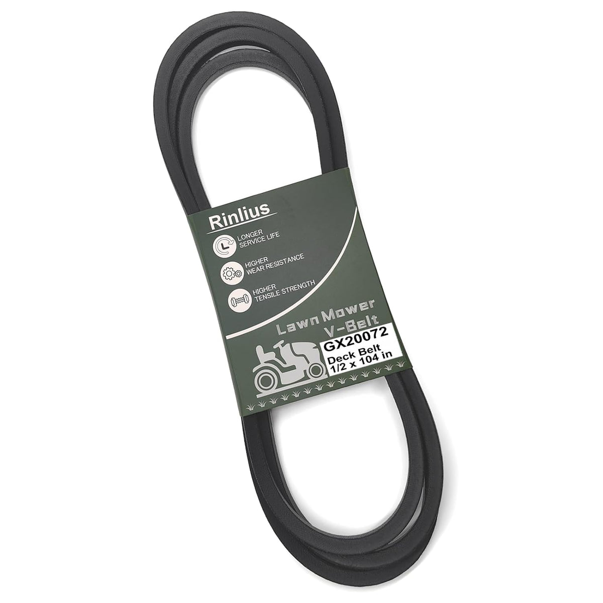 Mower Deck Belt GX20072 for John Deere LA105 LA115 L110 D110 L100 L130 L1742 D100 D120 D130 GY20570 42 inch Deck Riding Lawn Mowers(1/2" x 104")
