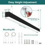 Linkable 4FT LED Linear Light, 40W 3000K/4000K/5000K, 4 Pack
