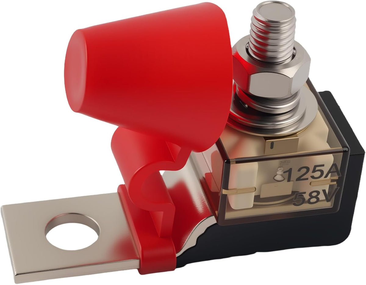 125A 58V DC MRBF Terminal Fuse Block with 5/16" M8 Single Stud