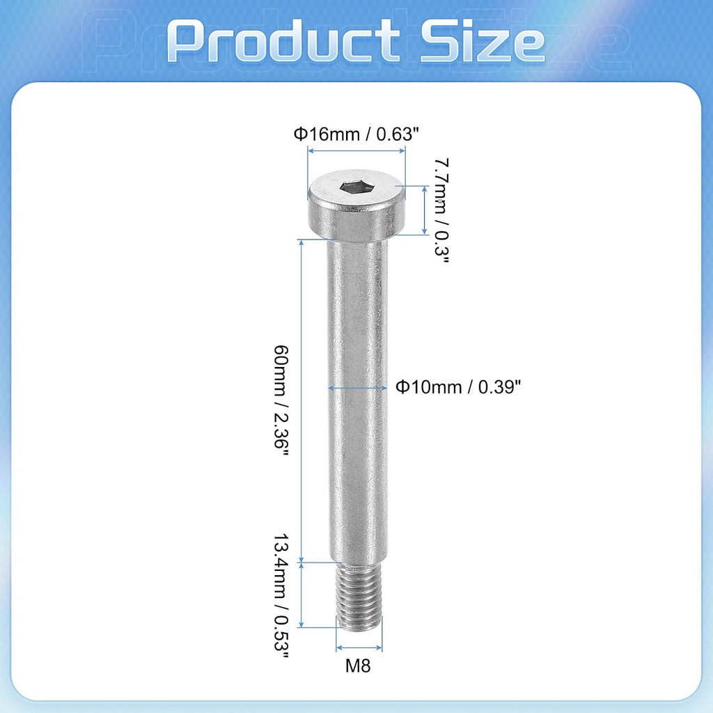 uxcell 6Pcs 304 Stainless Steel Bolt 60mm Dia 60mm Length M8 Thread