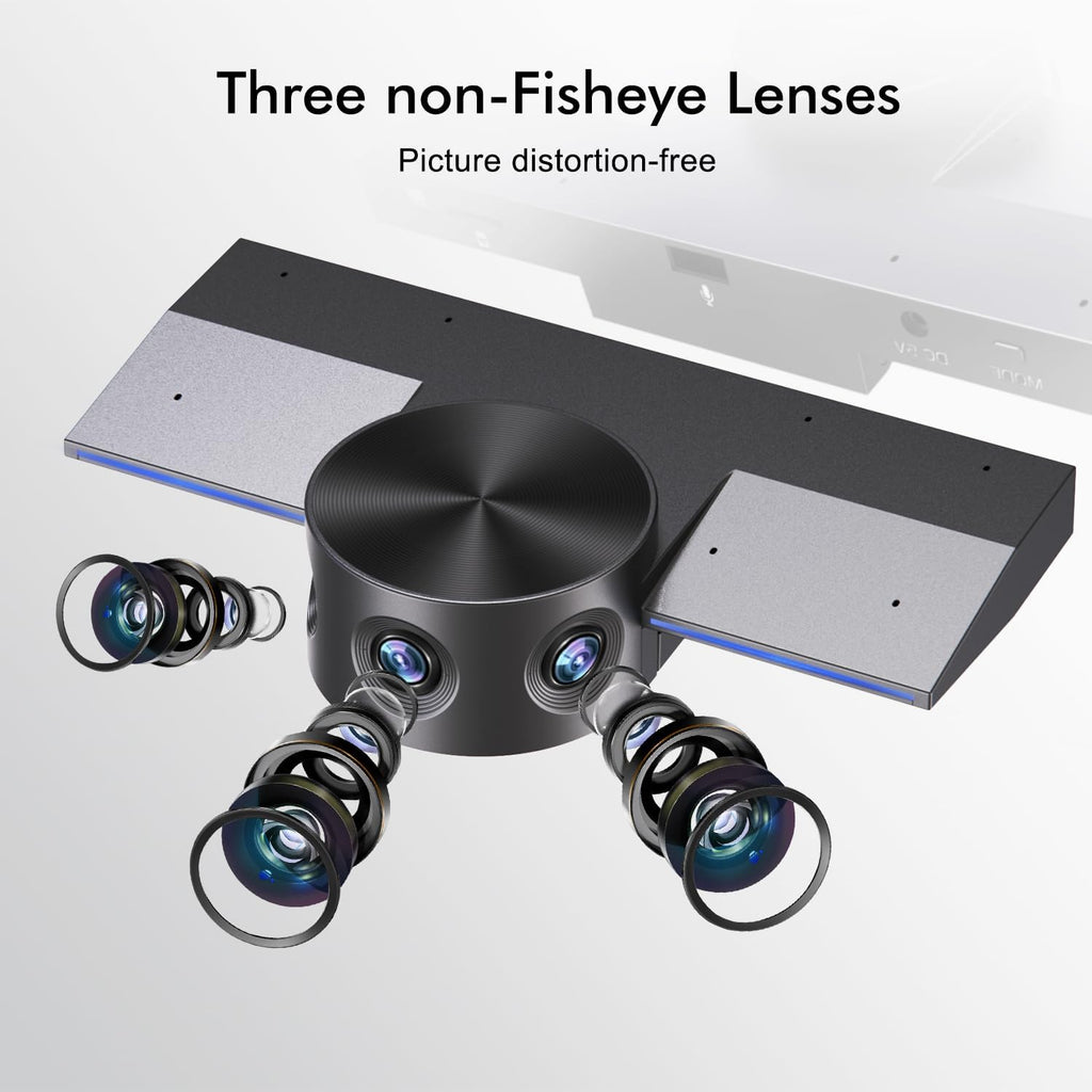 Panoramic 180° Video Camera, Immersive Video Conference Experience, both Overall and Speakers’ Close-up view, 1080P