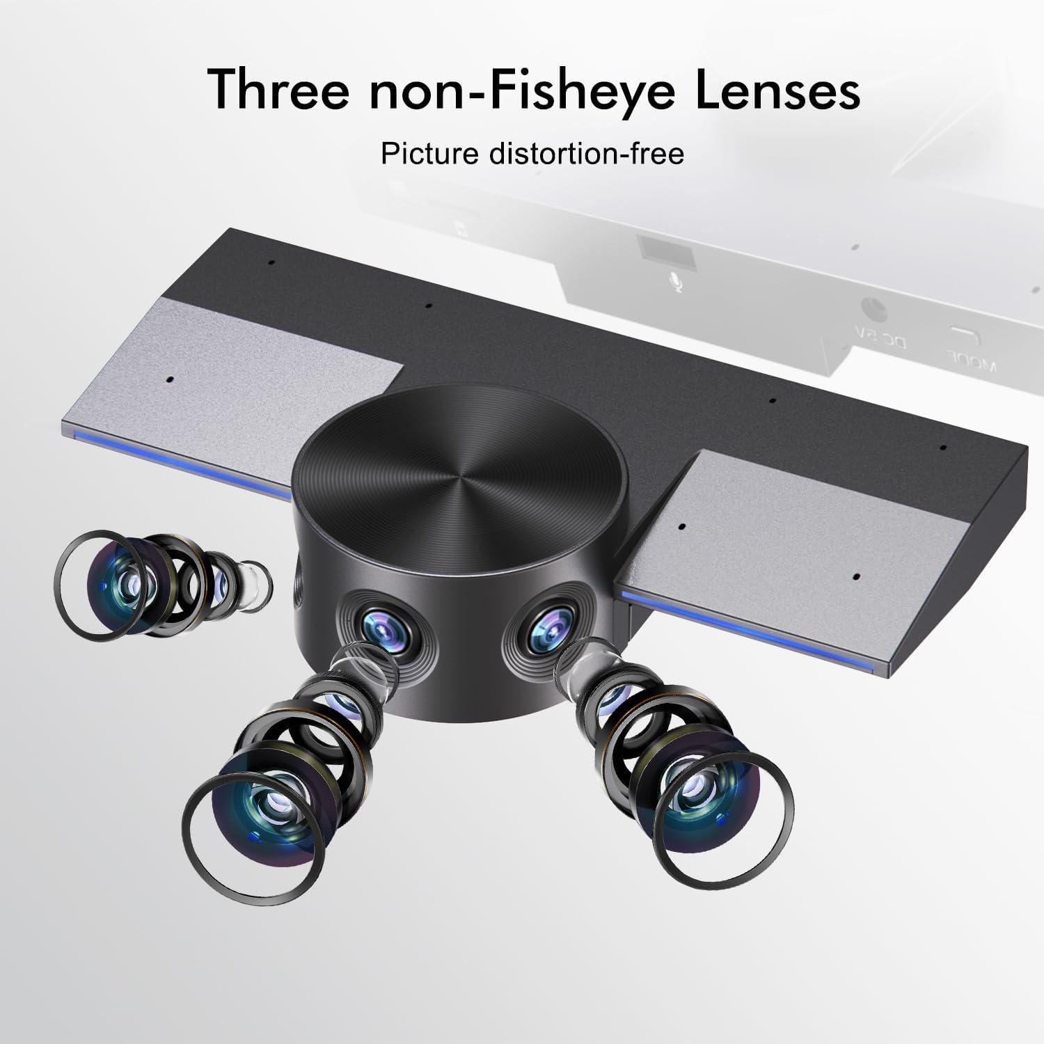 Panoramic 180° Video Camera, Immersive Video Conference Experience, both Overall and Speakers’ Close-up view, 1080P