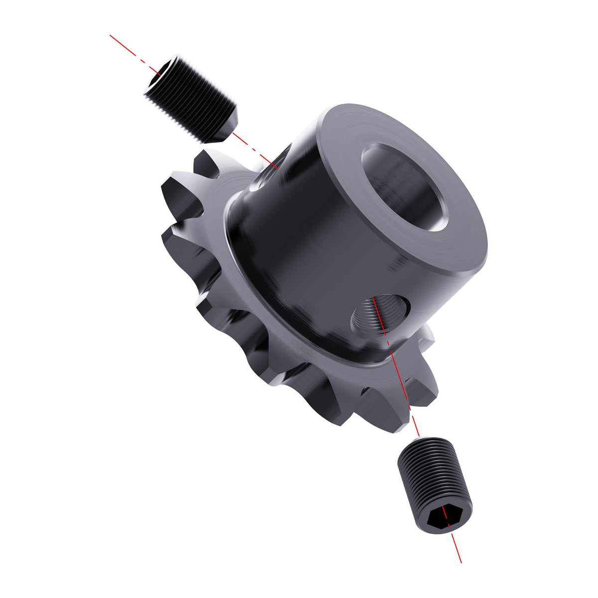 FOCMKEAS 12 Tooth Roller Chain Sprocket, 25 Chain, 8mm Bore