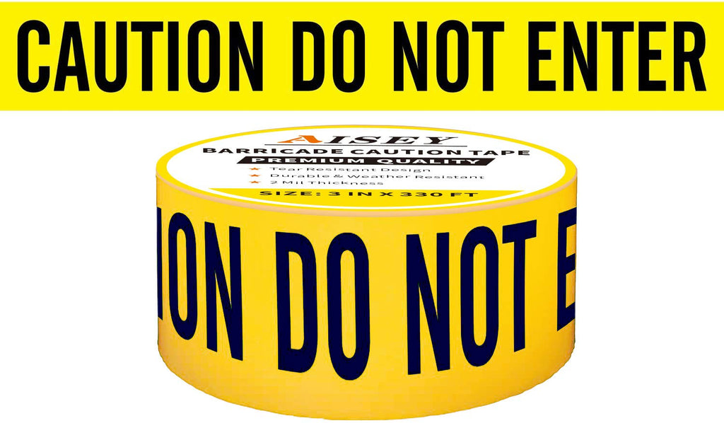 Yellow Caution Tape Roll Do Not Enter, Halloween Caution Tape 3” X 330 Feet - Safety Barrier Hazard Warning Barricade