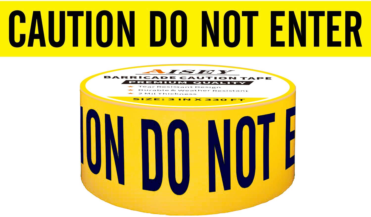 Yellow Caution Tape Roll Do Not Enter, Halloween Caution Tape 3” X 330 Feet - Safety Barrier Hazard Warning Barricade