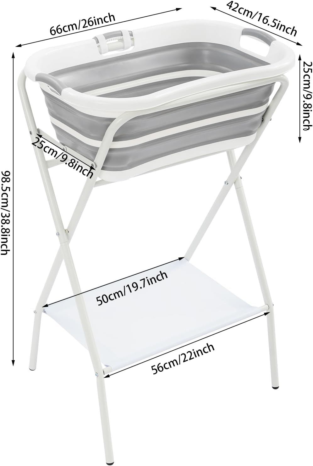Dog Bathtub 110lbs Foldable Portable Elevated Dog Washing Station