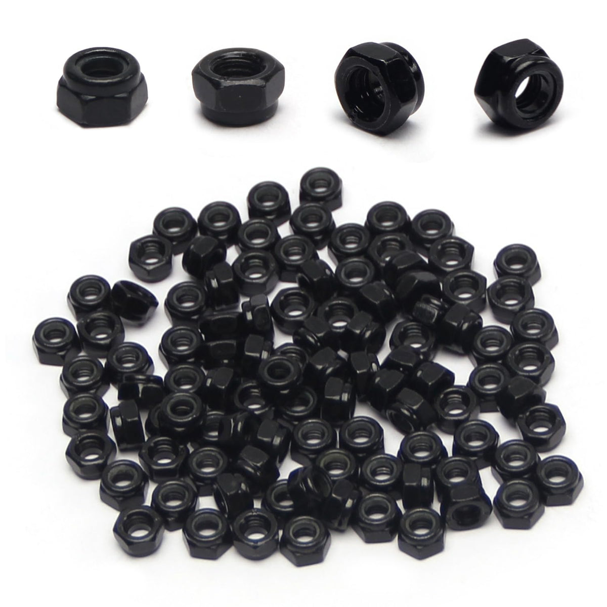M5x0.8mm Locknuts Nylon Inserted Lock Nuts M5 Nut for CNC Machine RC Cars