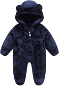 Newborn Baby Bear Suit Thin Fleece Footie Romper Snowsuit Hooded Jumpsuit Bodysuit Winter Clothes Boy Girl 0-12M