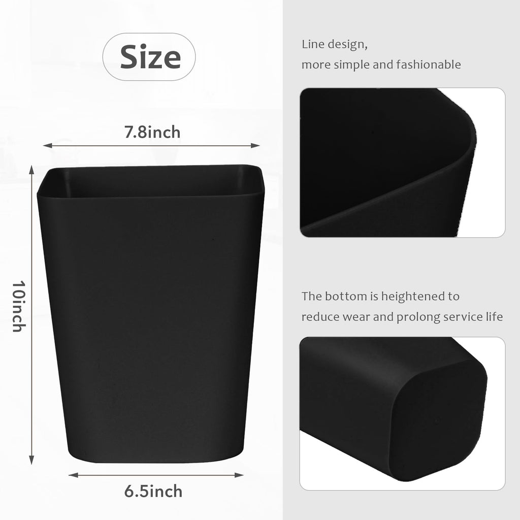 Small Trash Can, Black, 1.8 Gallon