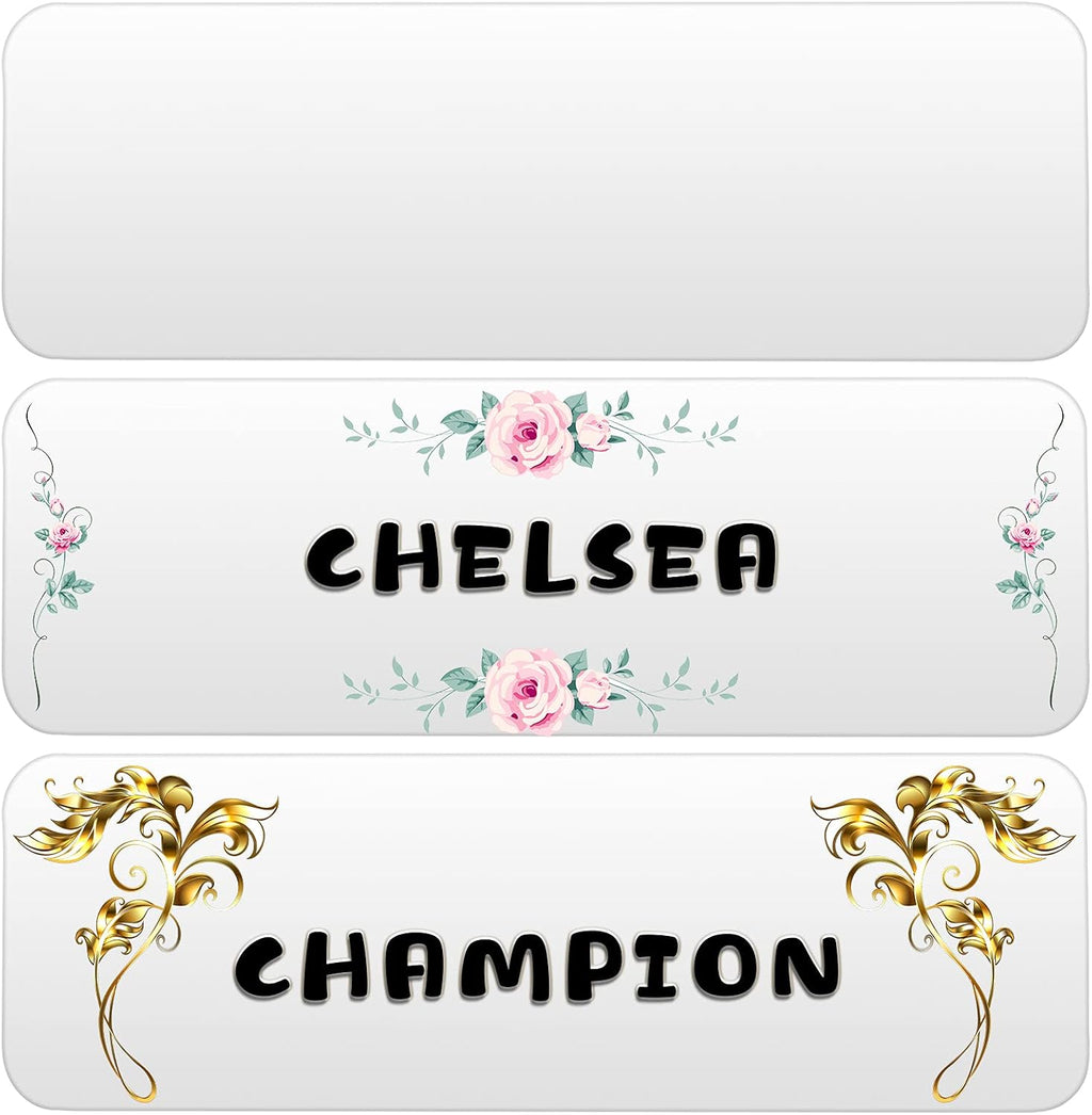 12 Pack Sublimation Blank Name Plates, 12 Pcs Aluminum Metal Name Card with Adhesive Backing, Customizable License