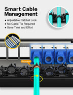 Patch Panel 8 Port Blank Keystone Patch Panel STP&UTP Compatible with LC/SC/ST/FC/USB/HDMI Keystone Jack for Desk Mount Home Ethernet Termination Box