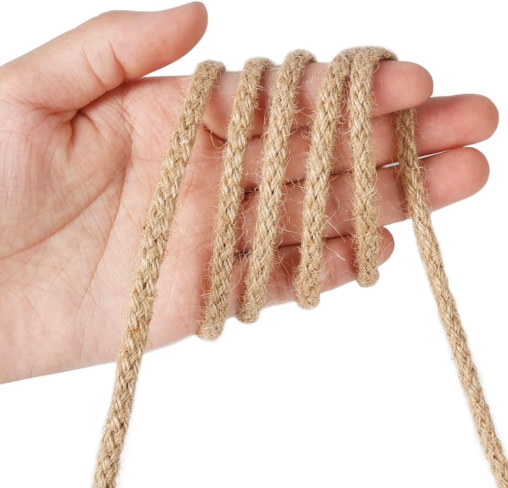 100ft 5mm Jute Twine Braided Natural Rope for Crafts
