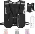 Running Hydration Vest, Adjustable Chest Straps Running Vest for Women Men with 500ml Soft Flask