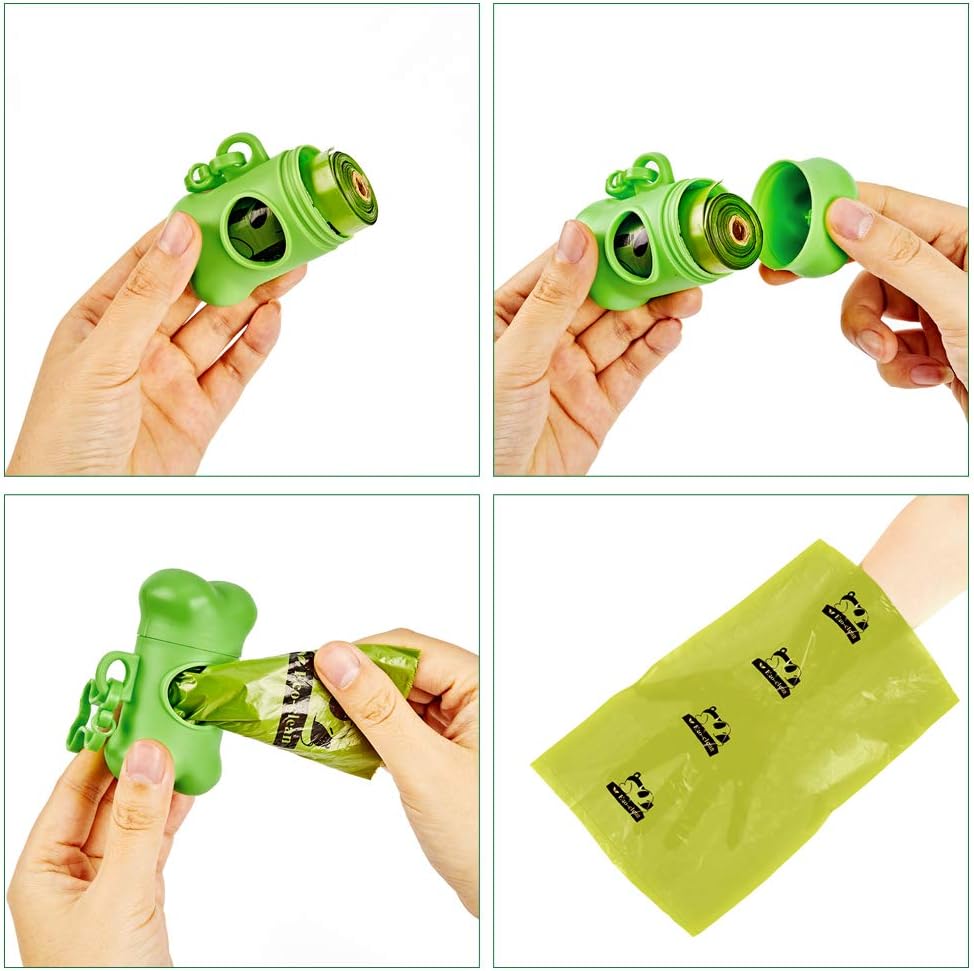 Dog Poop Bags, 60 Rolls / 900 Count Dog Waste Bags with Dispenser and Leash Clip, Unscented, Extra Thick and Strong