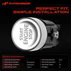A-Premium 4-Pin Push Button Starter Switch Compatible with Volkswagen