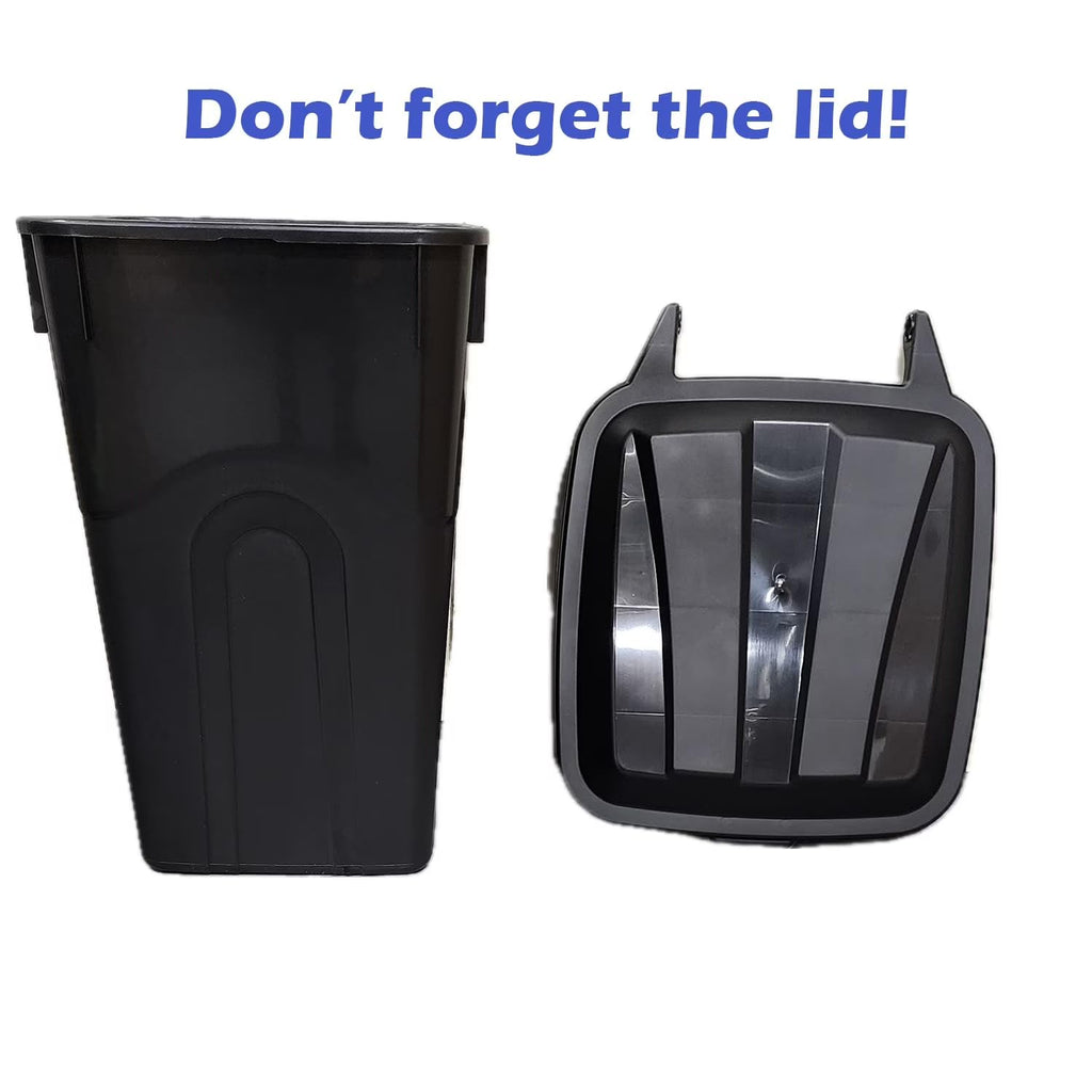 45 Gal Wheeled Garbage Can Heavy Duty, Locking Lid Outdoor Trash Bin Black | Tough polypropylene Garbage Can. Rugged