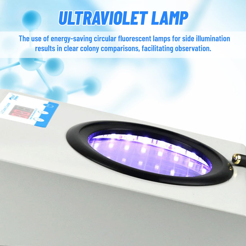 Digital Colony Counter with 3X-9X Magnification, Metal Shell Bacteria Testing Equipment for Microbiology Lab, Food