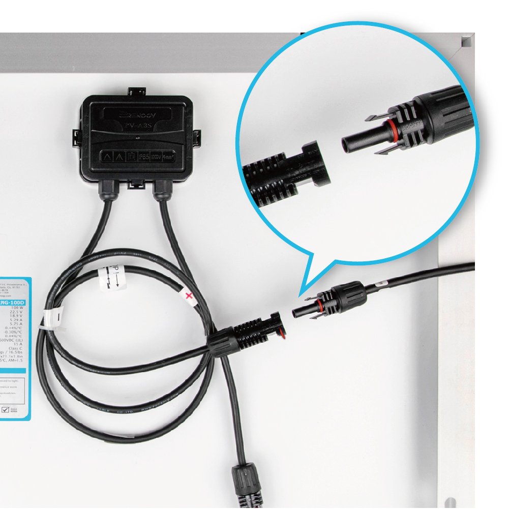 10FT 10AWG Solar Adaptor Extension Cable, M&F Connector Black 1 Pair | Solar Cable UV resistant & Waterproof,TUV