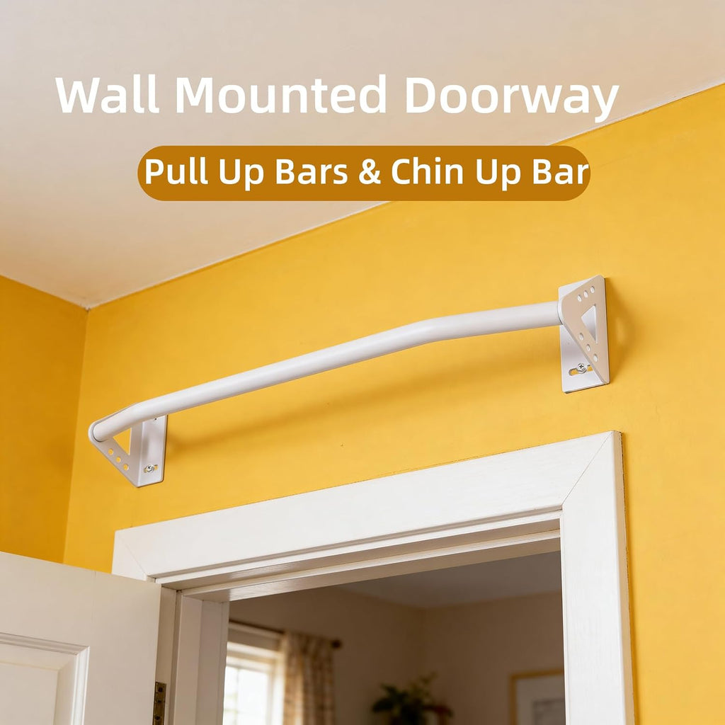 Wall Mounted Pull Up Bar Doorway, Heavy Duty Strength Training Pull-Up & Chin Up Bars for Doorframe, Support Beam or