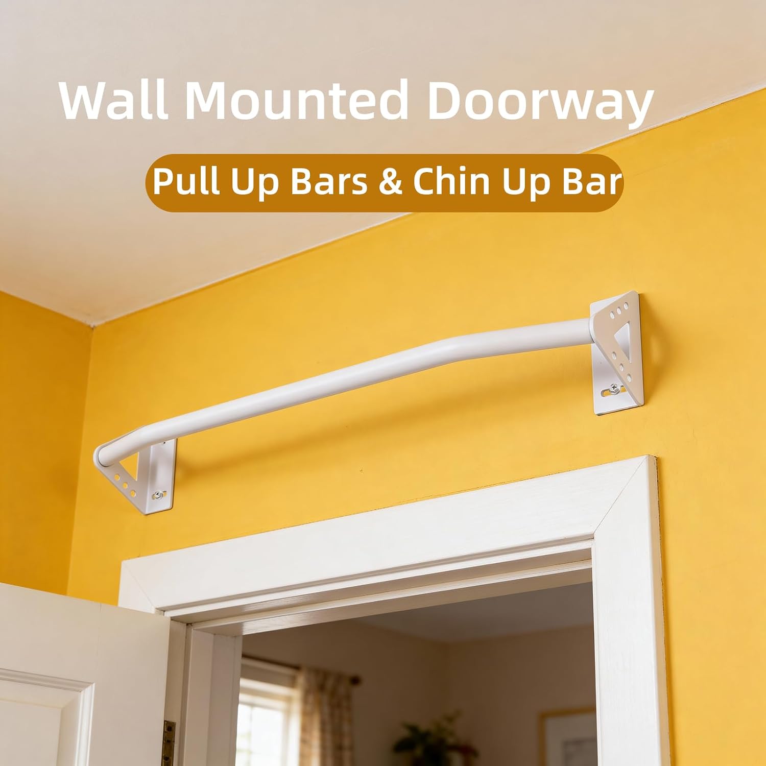 Wall Mounted Pull Up Bar Doorway, Heavy Duty Strength Training Pull-Up & Chin Up Bars for Doorframe, Support Beam or