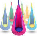 Kids Pod Swing Seat, Hanging Hammock Chair Swing with Inflatable Pillow, Sensory Swing Chair with Pocket for Outdoor