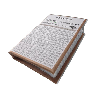 0805 SMD Resistor Assortment Kit (0-10M Ohm 1% Tolerance) Total 170 Values(Each 50 pcs) in One Surface Mount Chip Sample Book for Electronics Prototyping and Repairs