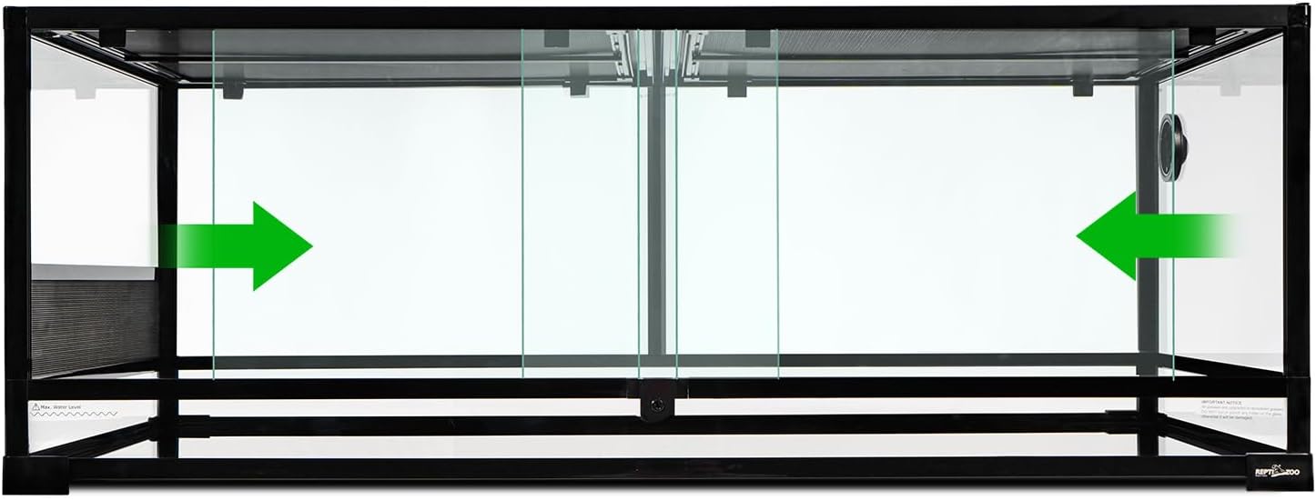 48''x24''x18'' Glass Reptile Terrarium, Front Opening Snake Tank with Double Hinge Door, Reptile Enclosure with Top