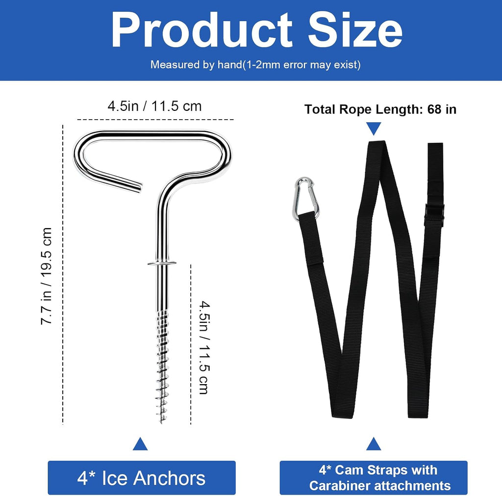 Deluxe Shelter Tie Down Kit 24260 Fit for Eskimo Ice Fishing Tent, Ice Shelter Anchors Tool Accessories for Setting