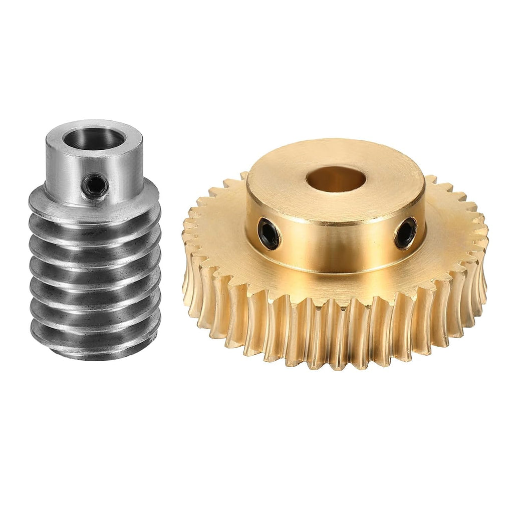 uxcell Worm Gear Set Right Rotation 40T 1 Module 40:1 Reduction Rate
