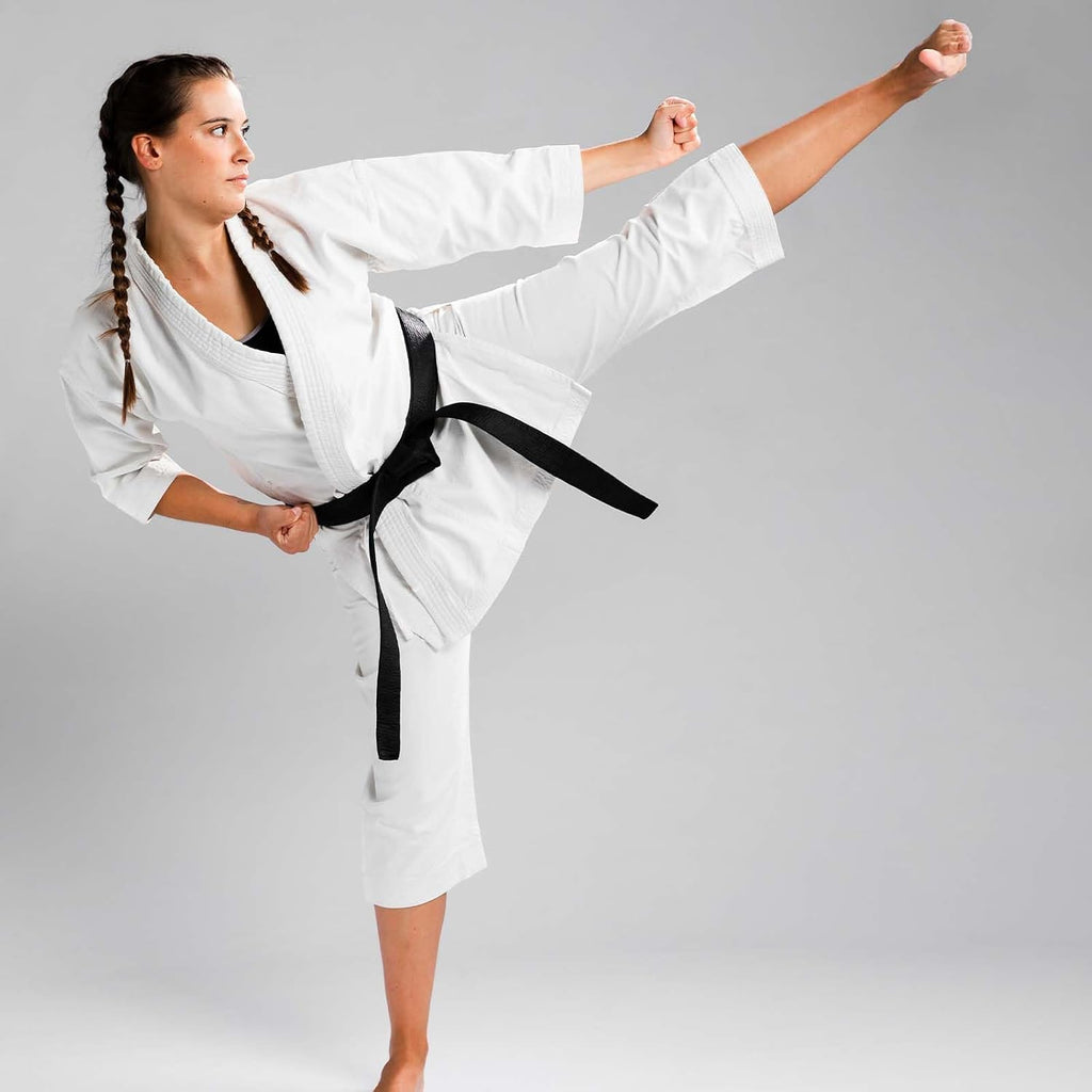 110 Inch/280cm Double Wrap Black Belts Durable Cotton-Polyester Blend Martial Arts Belts for Karate Judo Taekwondo