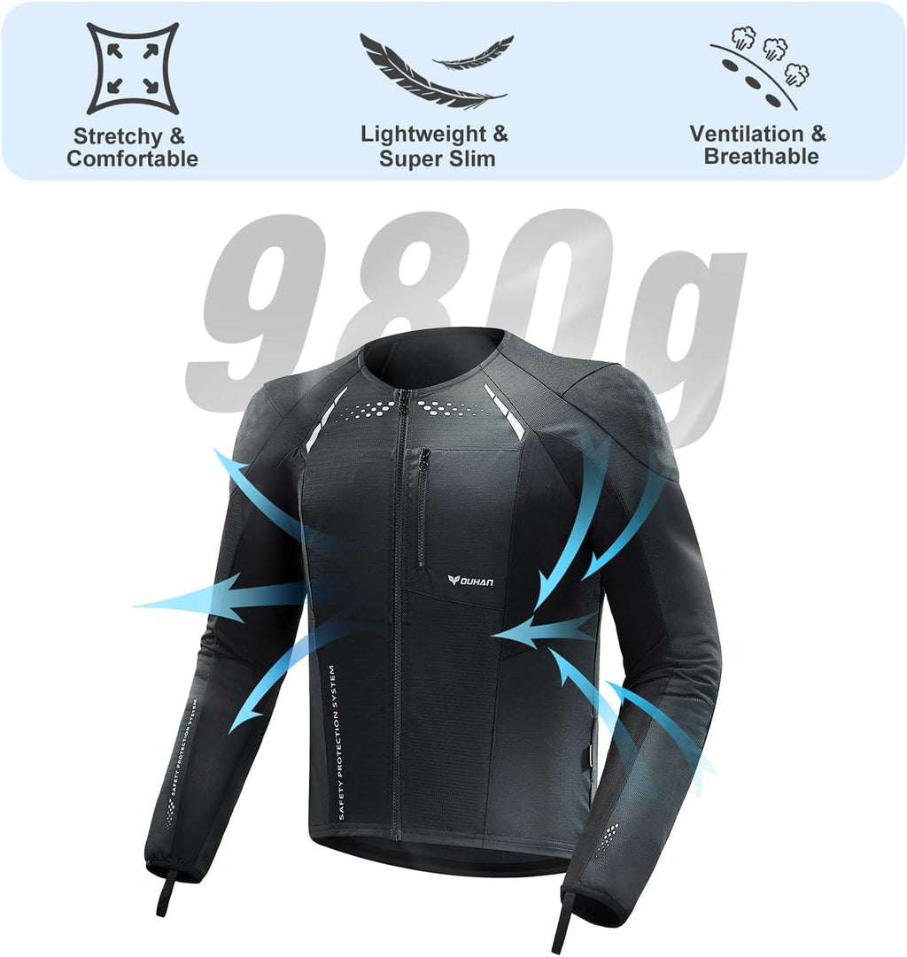 Motorcycle Shirt Mesh Motorcycle Jacket Men with CE Level 2 Armor motorcycle protective gear for All Seasons