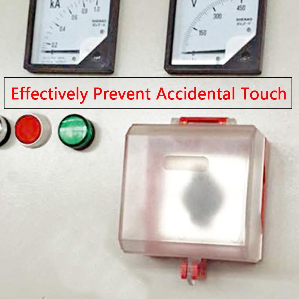 1 Pcs Emergency Stop Button Cover, Large Transparent Stop Push Button Cover, Removable Base Cover, Box Type, Push Switch Protector for Emergency Button (A Style)