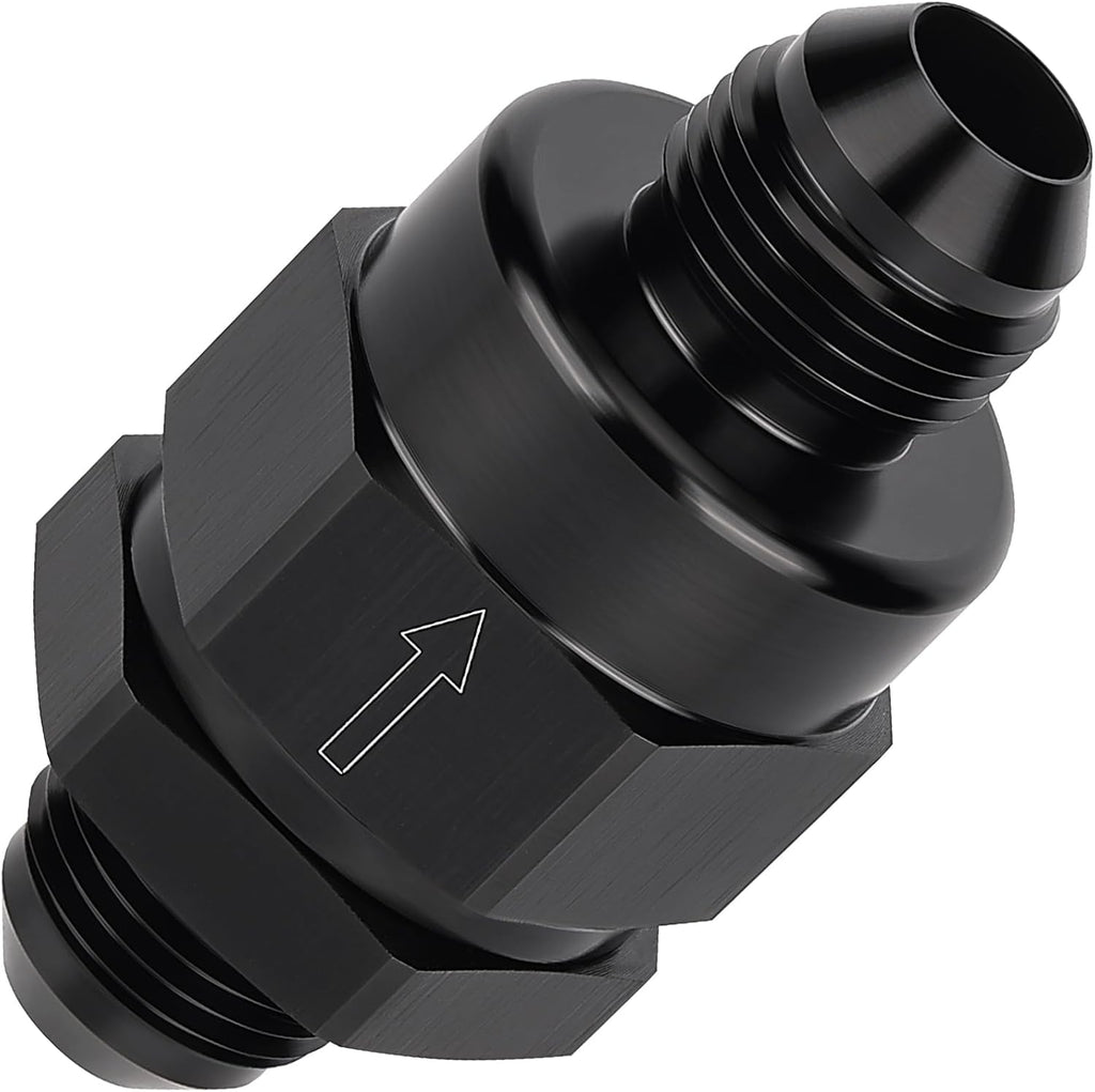 EVIL ENERGY 8AN Male Non Return One Way Inline Check Valve Fitting Black