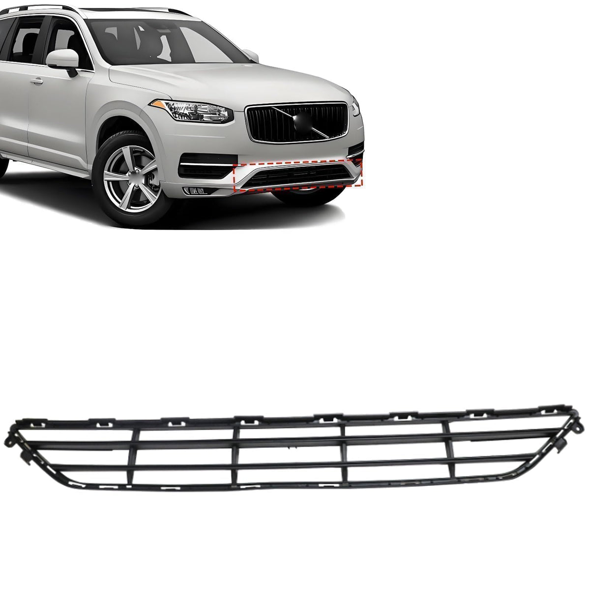 SecosAutoparts Lower Bumper Front Grille Insert Compatible with Volvo XC90 2016-2021 Replace# 31353373