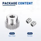 DTGN Spur Gear 1Mod 24 Teeth 10mm Thickness 8mm Bore 3x1.4mm Keyway 2Pcs