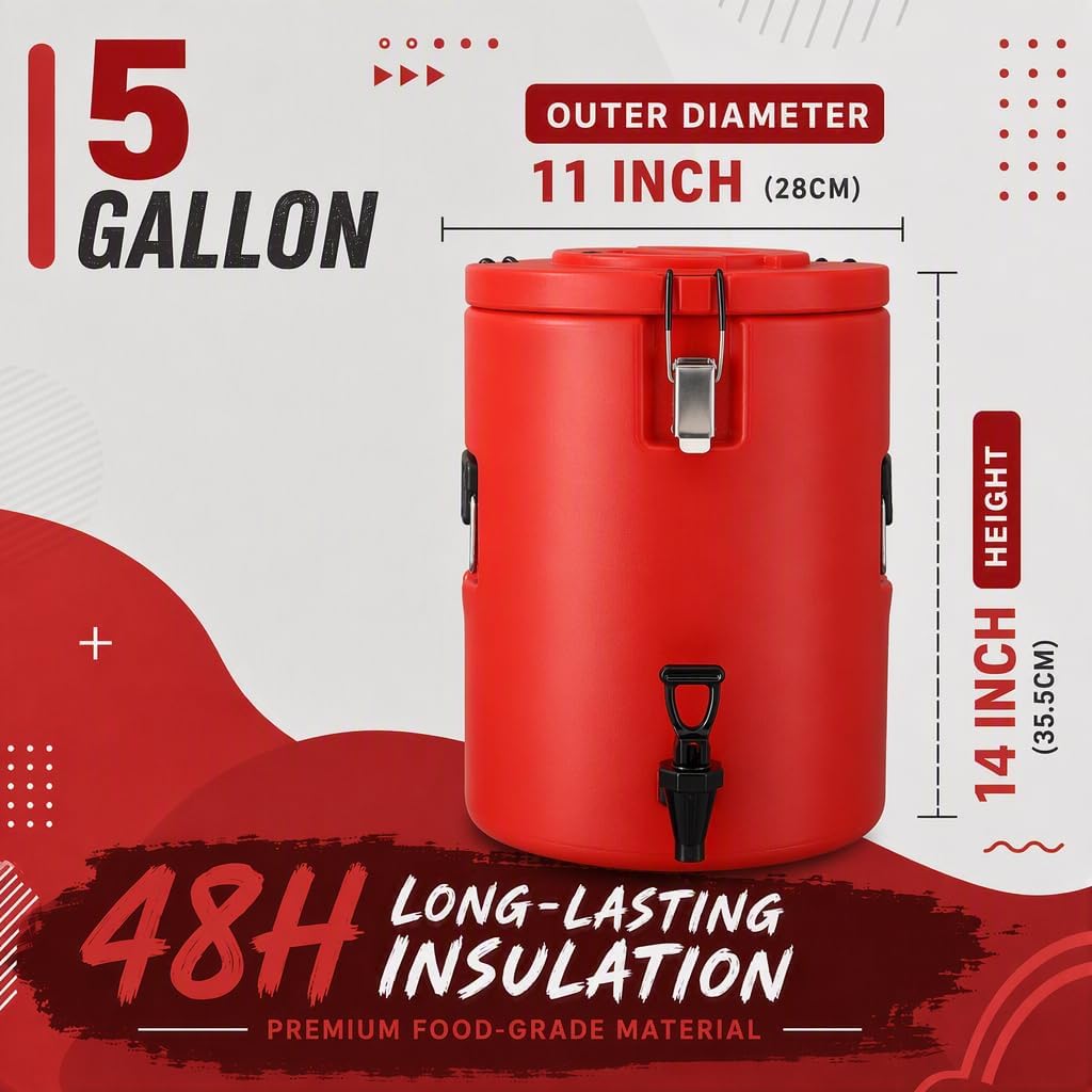 5 Gallon Insulated Beverage Dispenser 2-Pack Commercial