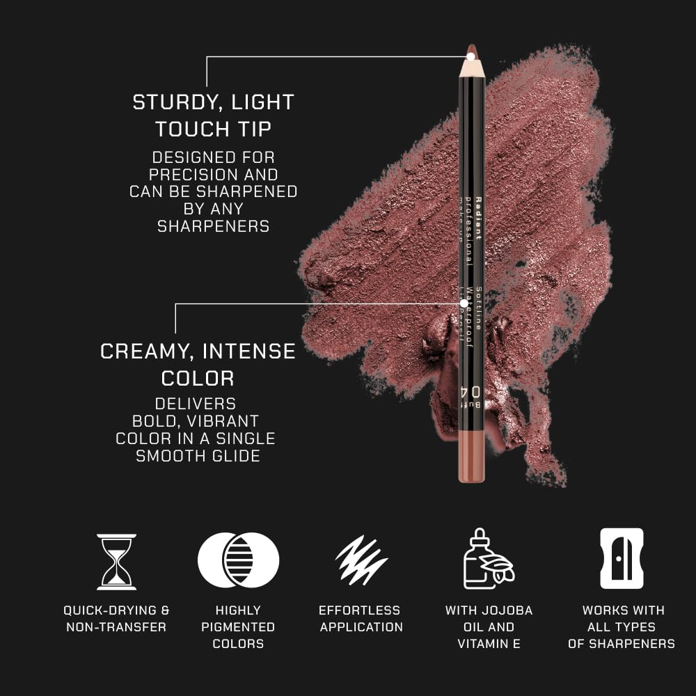 Radiant Professional Waterproof Long Lasting Lip Liner, 27 RUBY