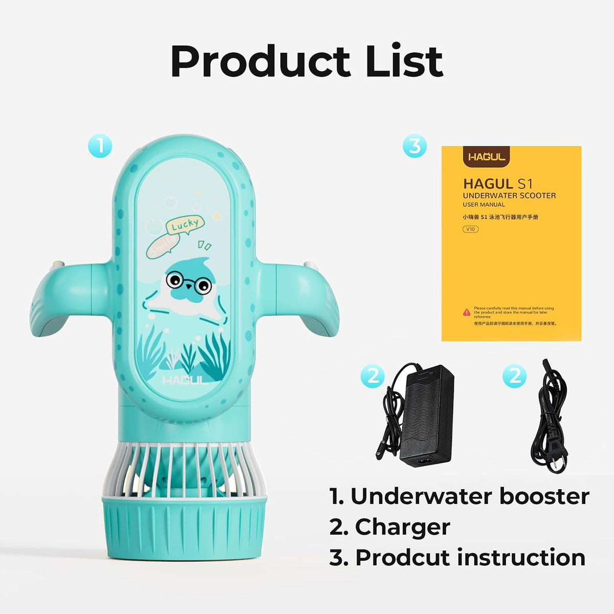 S1 Underwater Scooter for Family Fun Time, Long Battery Life Sea Scooter for Swimming & Snorkeling, 2 Speed Modes