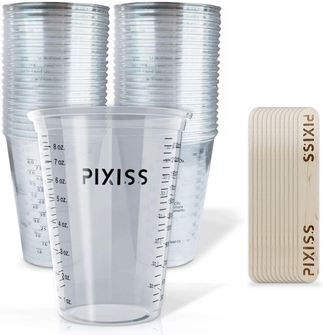 Disposable Epoxy Resin Mixing Cups with Measurements (50-Pack) Mixing Cups for Mixing Containers, Epoxy Cups For